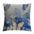thumbnail image 1 of Leisuo Throw Pillow Square Covers Up Butterfly Freshness Color Fairy Summer Flowers Petal Hydrangeas Iris Nature Cushion Pillow Covers Couch Home Decor White, 1 of 5