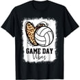 thumbnail image 1 of Leisuo Volleyball Game Day Vibes Volleyball Mom Game Day Bleached T-Shirt Black Large black-177178, 1 of 4