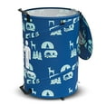thumbnail image 1 of Leisure 30 Gallon Collapsible Indoor Oxford Fabric Recycling Bin, Blue, 1 of 9