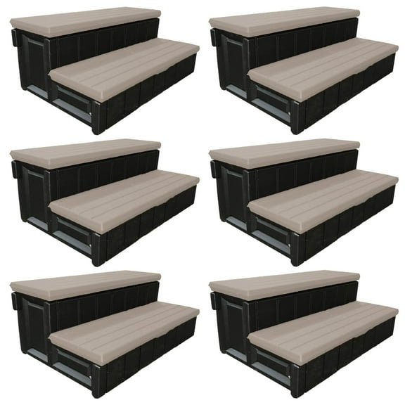 Leisure Accents 36" Deck Patio Spa Hot Tub Storage Compartment Steps (6 Pack)