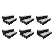 Leisure Accents 36" Patio Spa Hot Tub Storage Compartment Steps, Gray 6 Pack