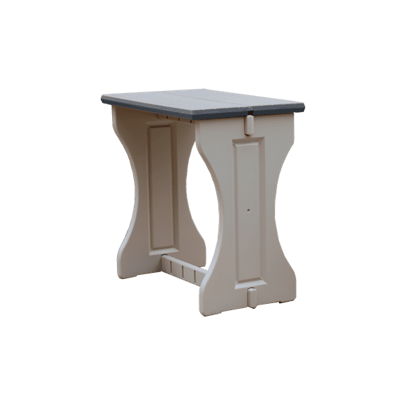 Leisure Accents Double Bar Deep Grey Top & Warm Grey Base Ideal for Patio Hot Tub Area Backyard Durable WeatherResistant Design Easy Nohardware Assembly Proudly Made in USA