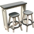 thumbnail image 1 of Leisure Accents Single Bar Set Includes 2 Barstools Deep Grey Top & Warm Grey Base Ideal for Patio Hot Tub Area Backyard Durable WeatherResistant Design Easy Nohardware Assembly Proudly Made in USA, 1 of 5