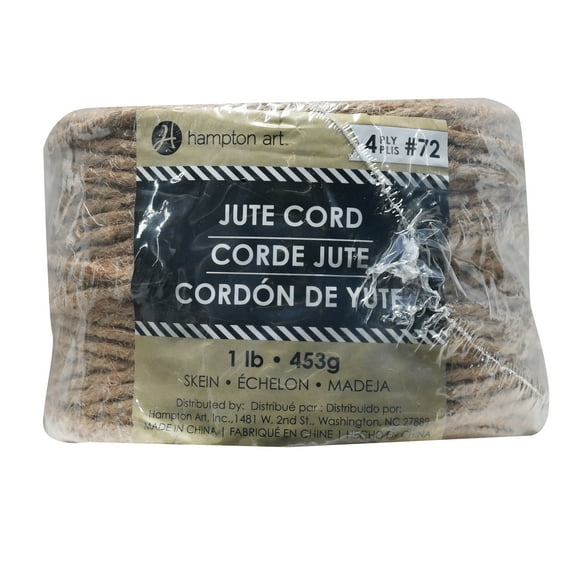 Leisure Arts 4-Ply Natural Floral Jute Rope Cord in Roll - 1LB Reusable