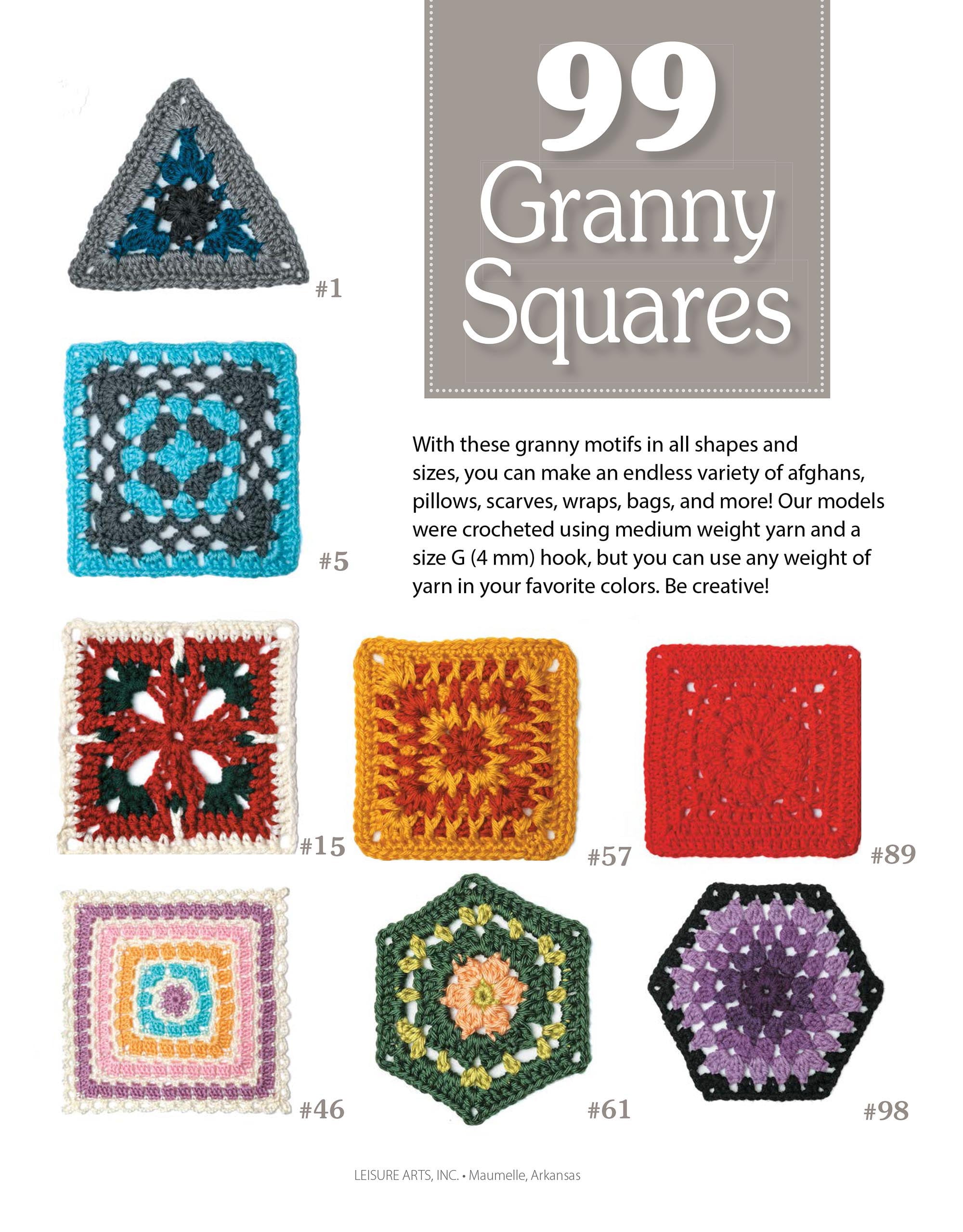 Leisure Arts 99 Granny Squares Book