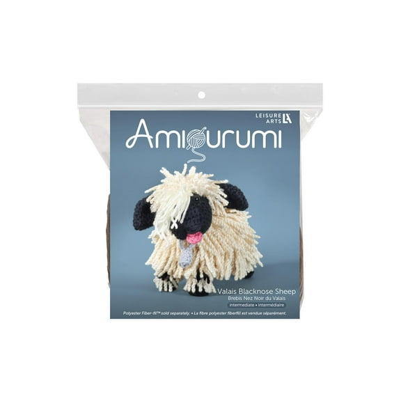Leisure Arts Amigurumi Valais Blacknose Sheep Crochet Kit for Beginners, DIY Animal Crochet Kit for Adults, Cute Plush Stuffed Toy Craft Kit for Gifting