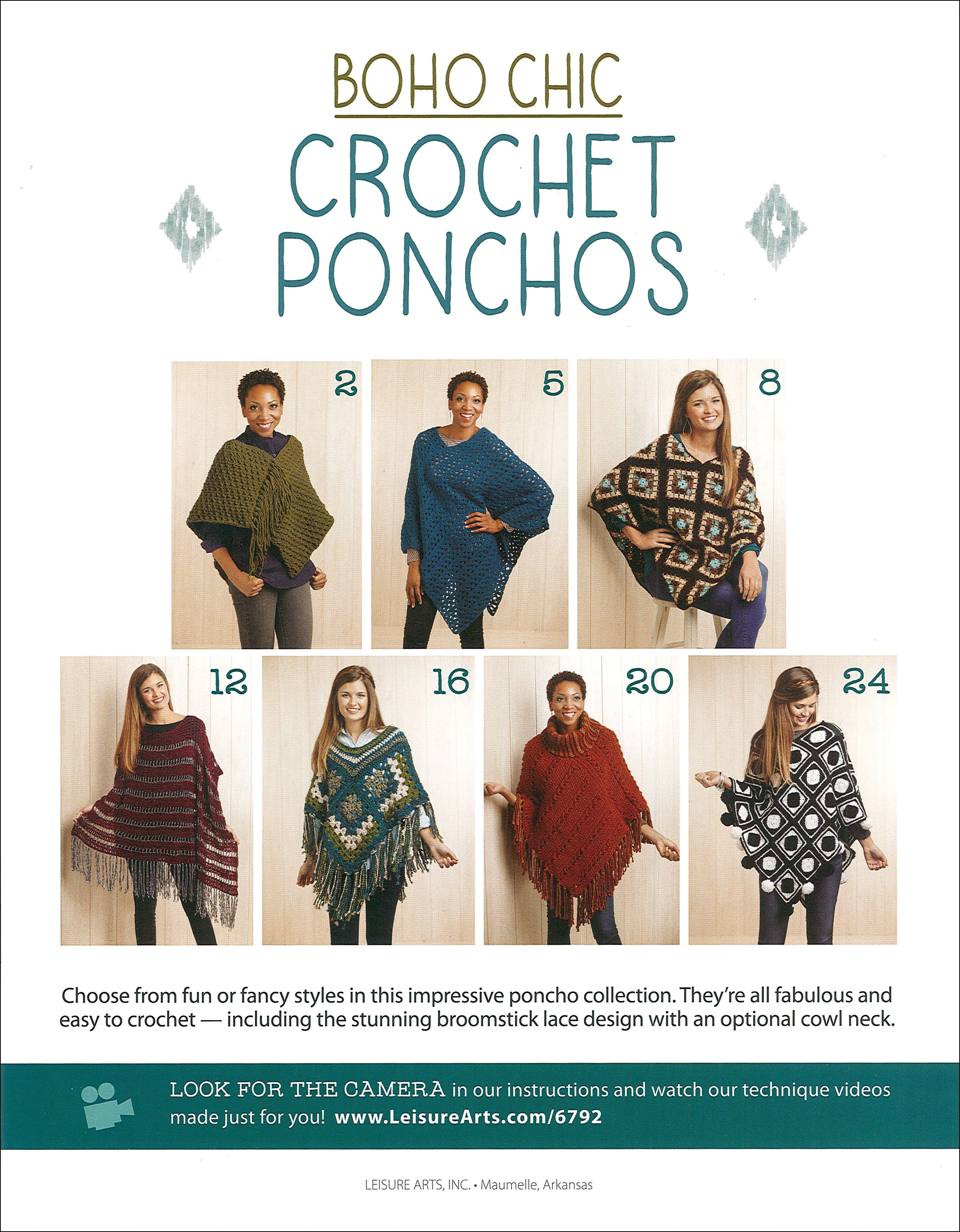 Leisure Arts Chic Crochet Ponchos Crochet Book - Walmart.com