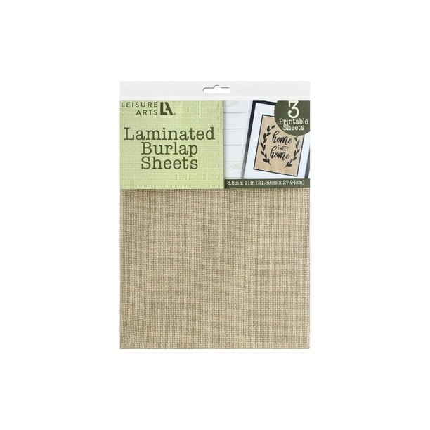 Leisure Arts Burlap Sheet Laminated 8.5x11 Nat 3pc