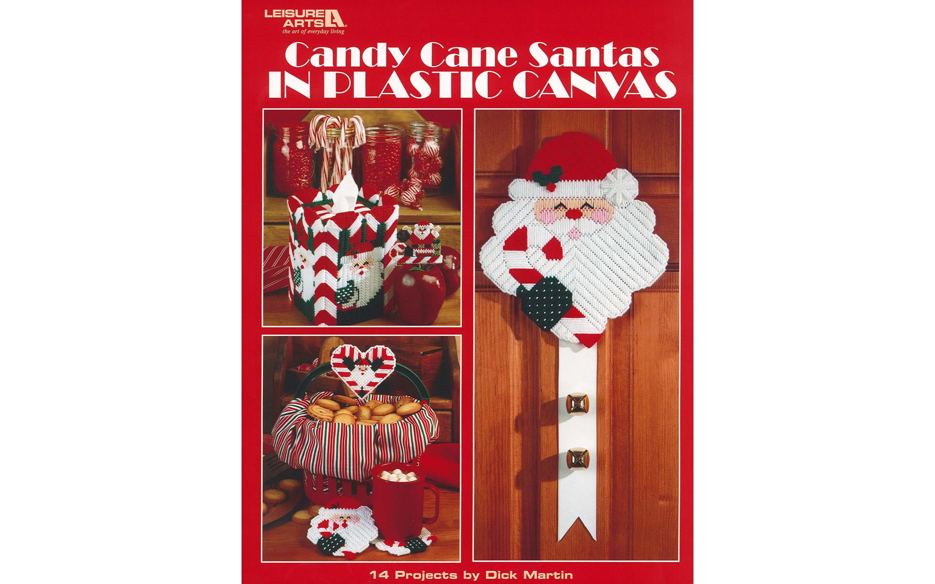 Leisure Arts Candy Cane Santas Plastic Canvas Bk