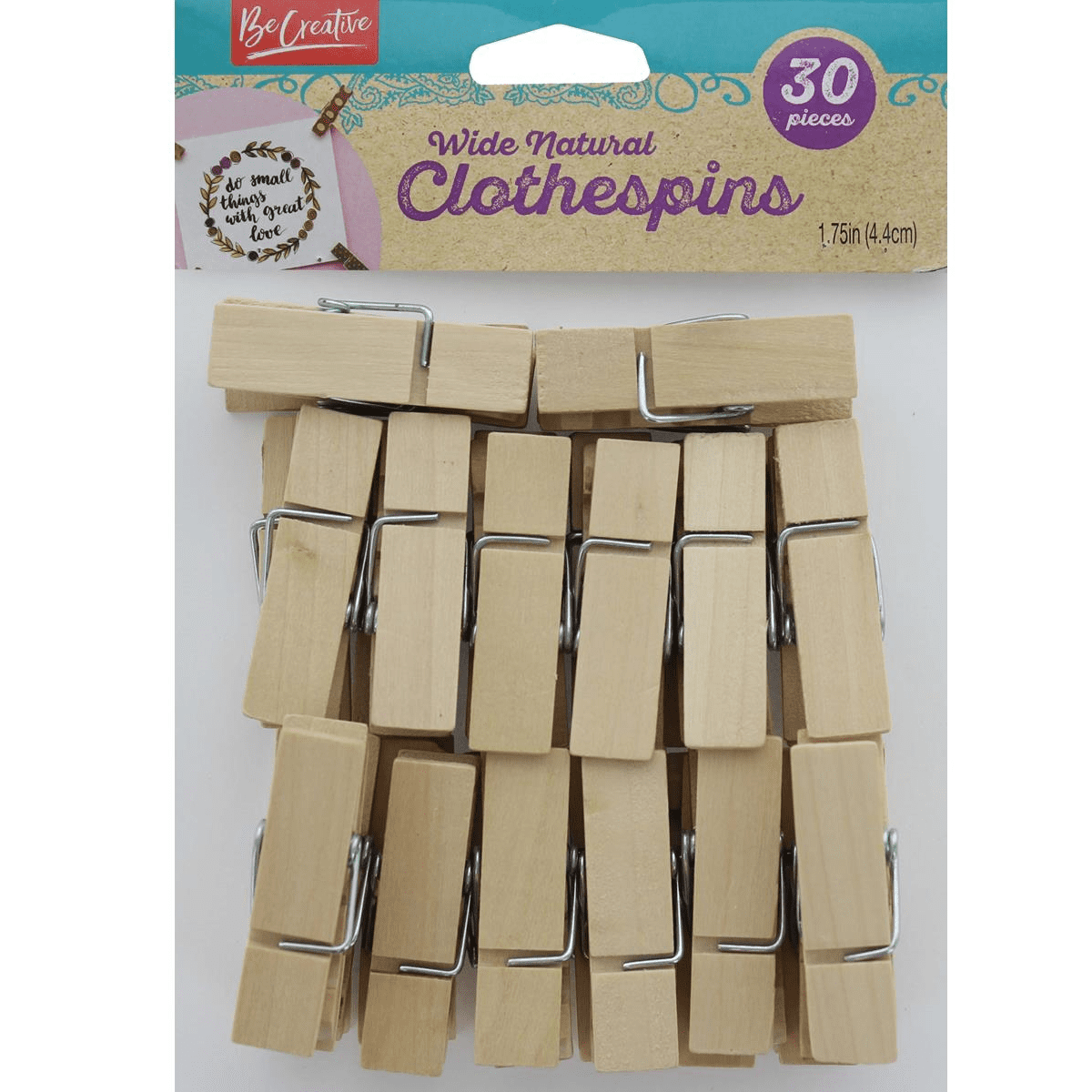 Leisure Arts Clothespins Wood 1.5" Wide Nat 30 piece