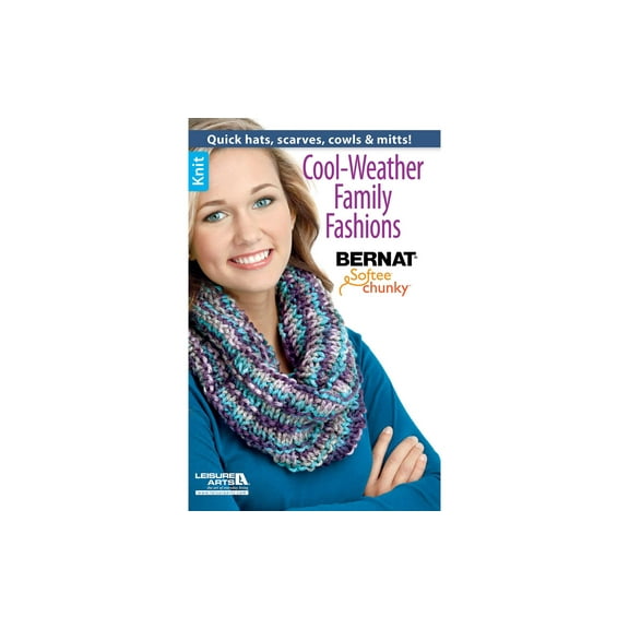 Leisure Arts Cool Weather Family Fashions Knit Knitting Book