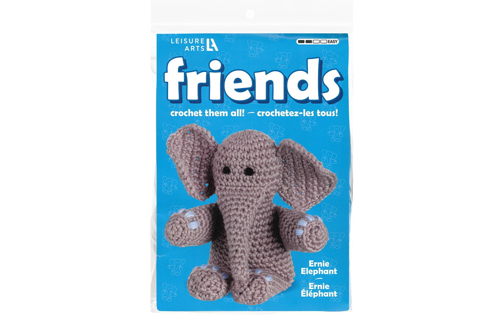 Leisure Arts Amigurumi Elephant Crochet Kit 8 Inch Stuffed Elephant Ernie