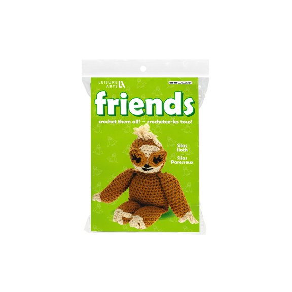 Leisure Arts - Crochet Kits, Friends Silas Sloth, 3", Crochet Kit For Beginners, Complete Kit, Animal Kits, Animal Kit, Diy Amigurumi Kits