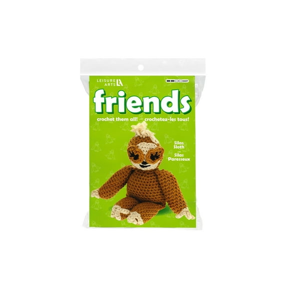 Leisure Arts - Crochet Kits, Friends Silas Sloth, 3", Crochet Kit For Beginners, Complete Kit, Animal Kits, Animal Kit, Diy Amigurumi Kits
