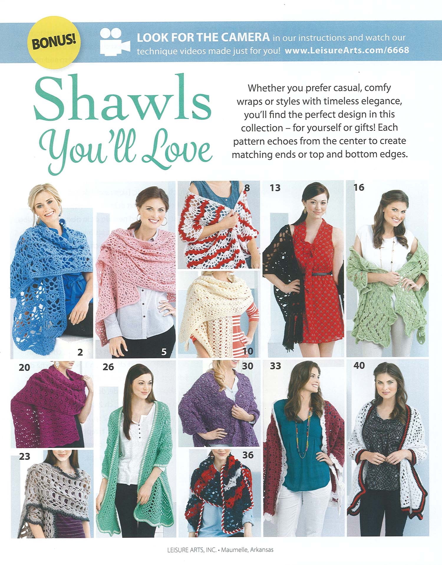 Leisure Arts Crochet Shawls You'll Love Crochet Book