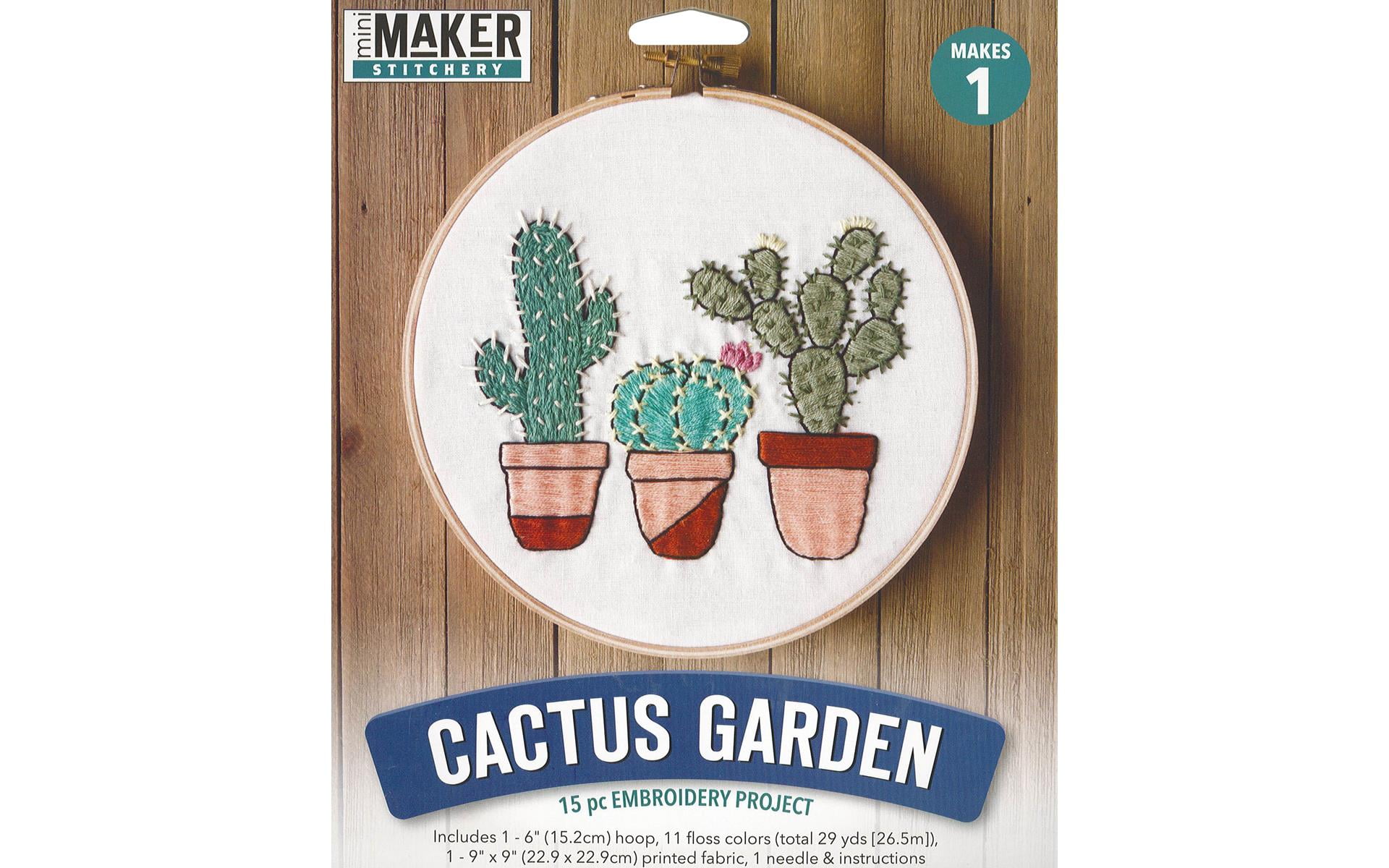 Creative Embroidery Kit Cactus Flowers, Easy Embroidery Kits for Beginners,  Printed Fabric Embroidery, Hand Embroidery Kit : : Home