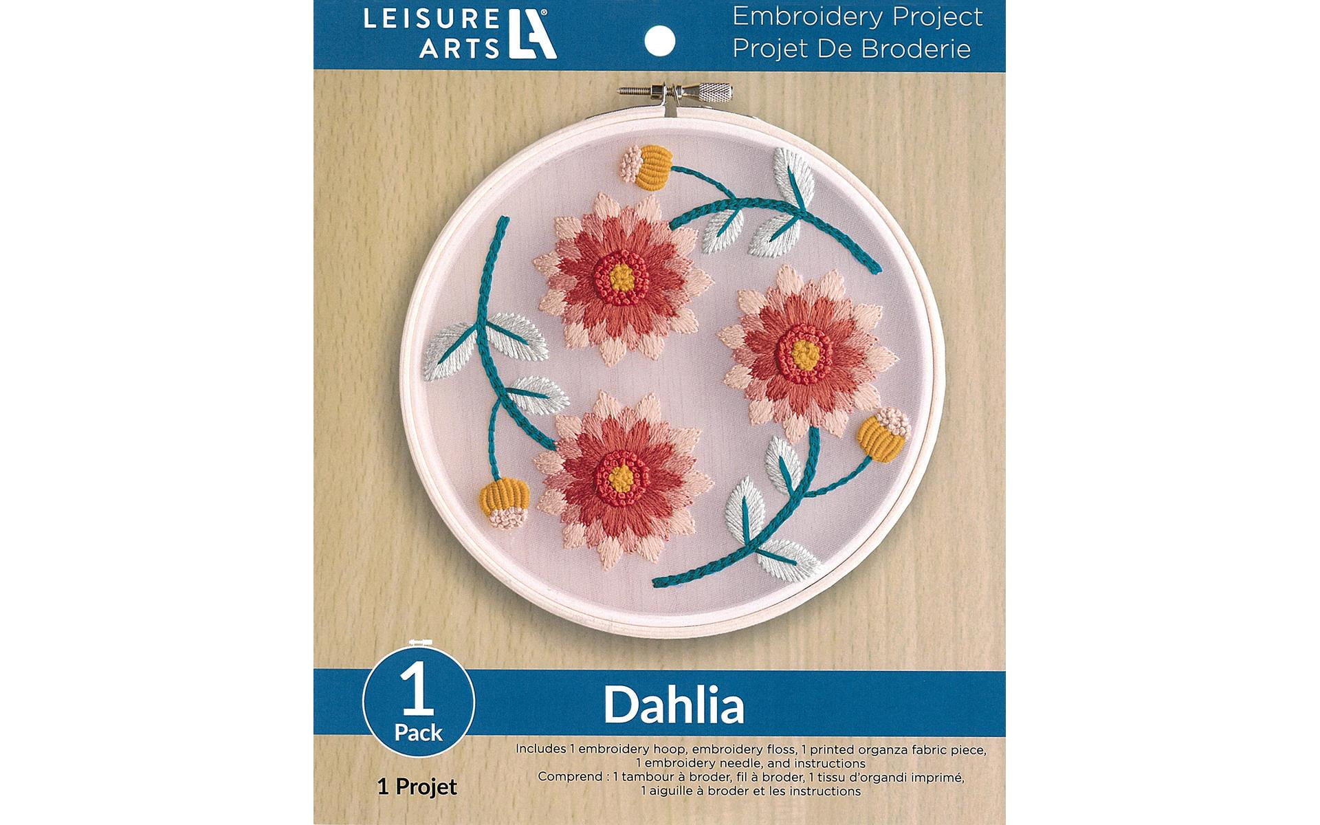 IUHUI Embroidery Kit For Beginners - Evening Primrose Flower Pattern, 8" Hoop, Pre-Printed Fabric & Threads