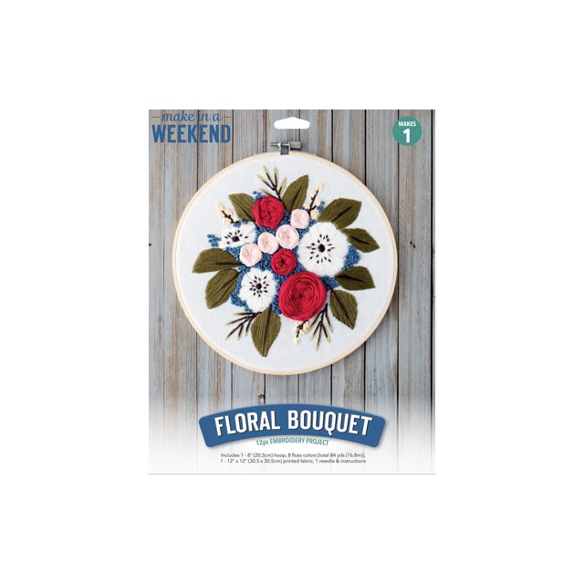 Leisure Arts Embroidery Kit 6" Floral Bouquet- Embroidery Kit For Beginners - For Adults - Cross Stitch Kits Cross Stitch Kits Beginners Patterns