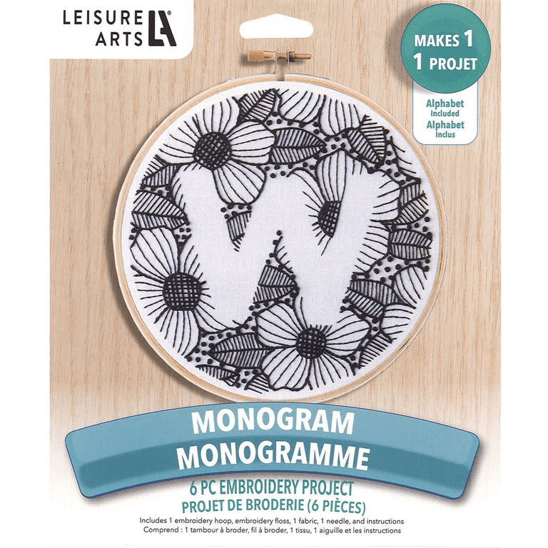 Leisure Arts Embroidery Kit - Monogram, 6