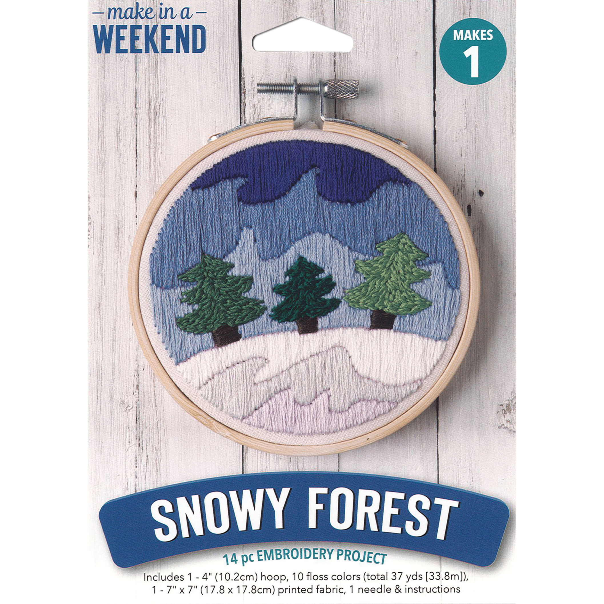 Leisure Arts Embroidery Kit 6" Snowy Forest- embroidery kit for beginners - embroidery kit for adults - cross stitch kits - cross stitch kits for beginners - embroidery patterns
