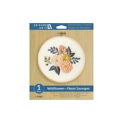 Leisure Arts Wildflowers Embroidery Kit 6 Inch Hoop Art Beginner