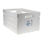 Leisure Arts Good Wood Wooden Crate, Wood Crate White, Crates For Display, Crates For Storage, Wooden White Finish, 18" X 12.5" X 9.5"