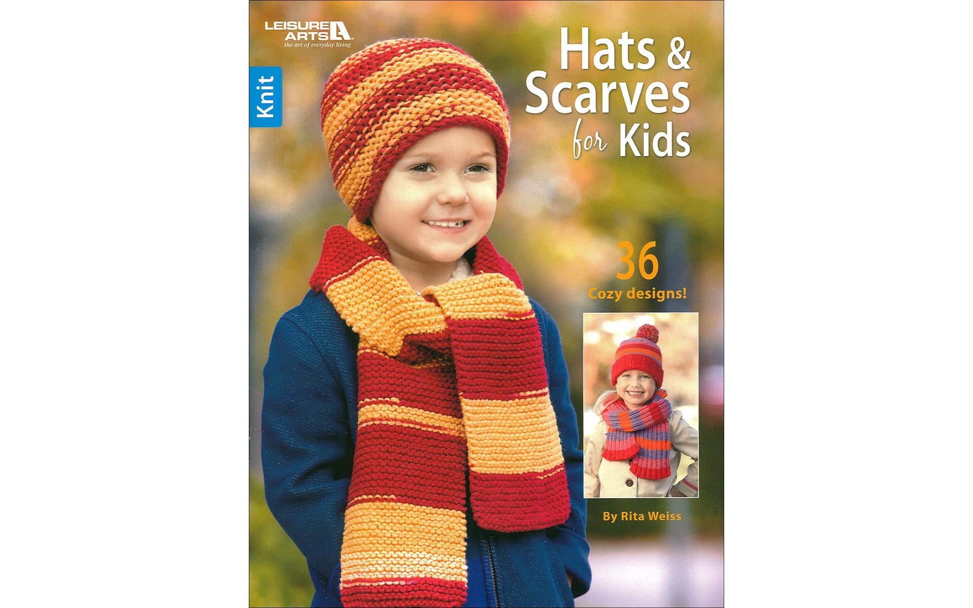 Leisure Arts Hats and Scarves For Kids Crochet Book