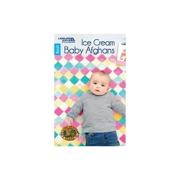 Leisure Arts Ice Cream Baby Afghans Knitting Book Step-by-Step Pattern Guide with Stitch Techniques, Instructions, and Creative Knitting Patterns for DIY Handmade Items