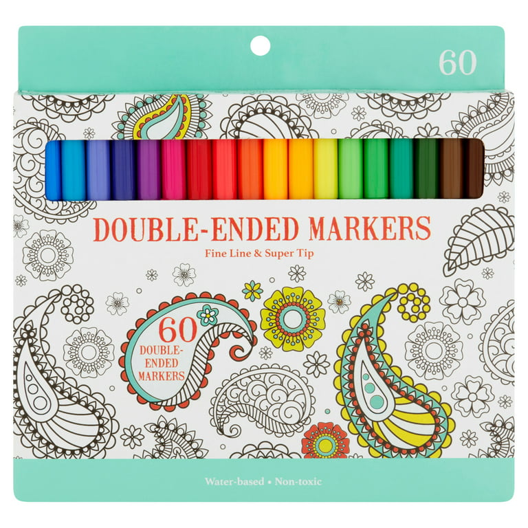 Essentials By Leisure Arts Arts Double Ended Marker Set 60pc