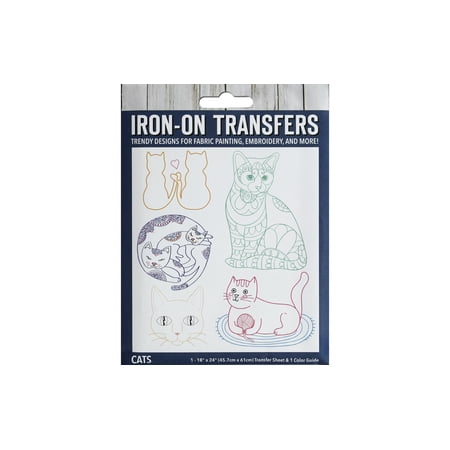 Leisure Arts Iron-On Transfer, Cat, Embroidery Patterns, Embroidery Patterns Iron On Transfers, Hand Patterns, Iron On Transfer Patterns