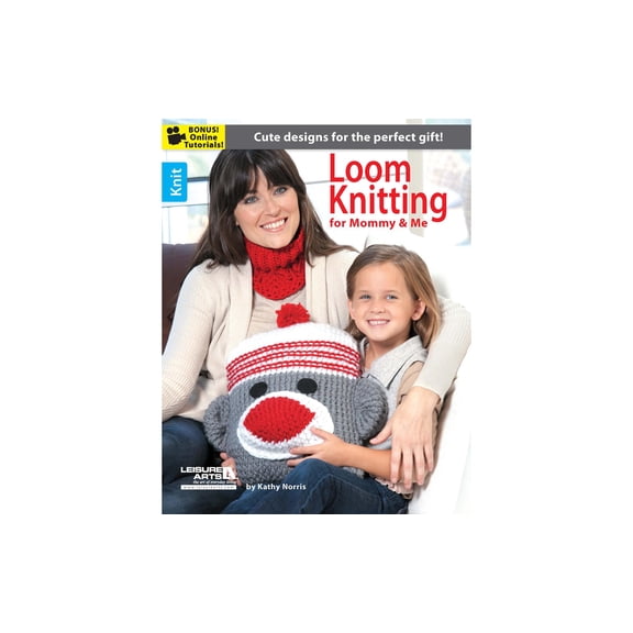 Leisure Arts Loom Knitting For Mommy and Me Book, Beginner Loom Knit Patterns, for Baby and Adult Accessories, Using Round and Straight Looms