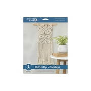 Leisure Arts Macrame Butterfly Kit with Wood Dowel and Cord