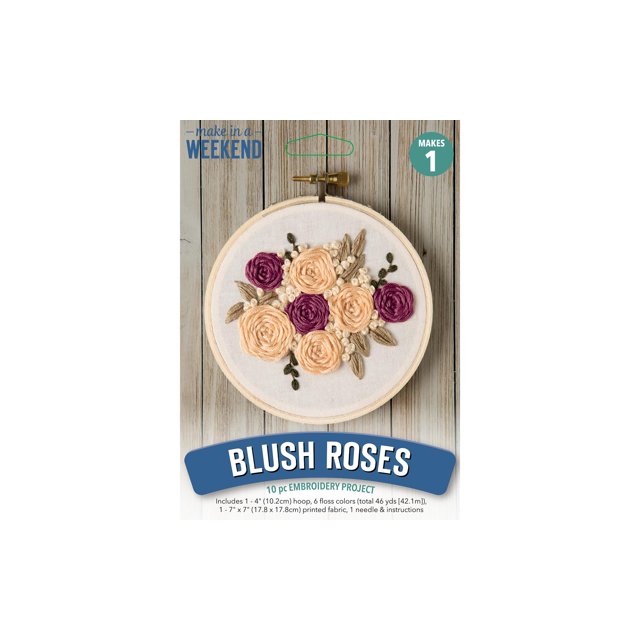 Leisure Arts Embroidery Kit 6" Blush Rose embroidery kit for beginners