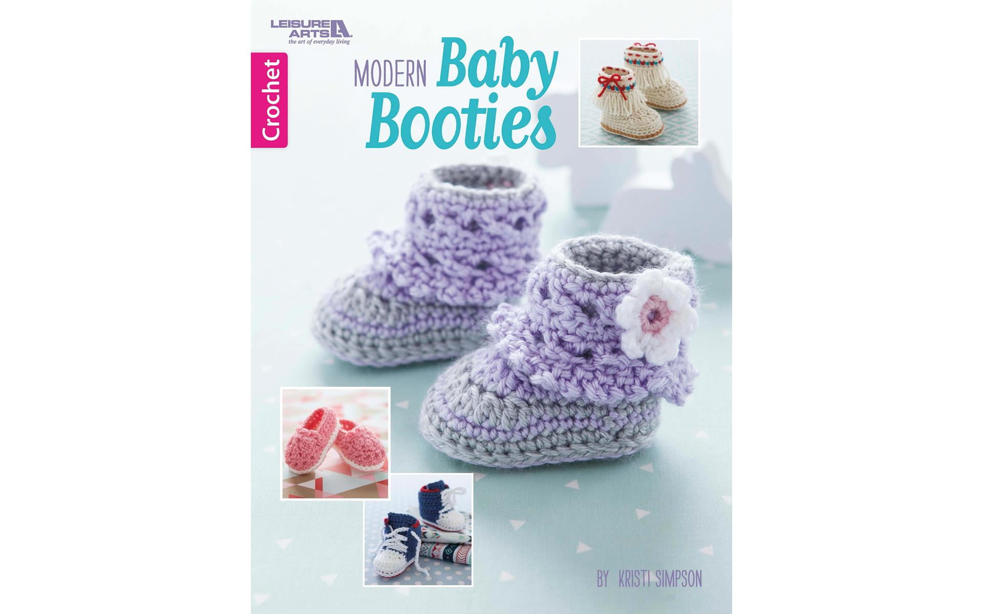 Leisure Arts Modern Baby Booties Crochet Book
