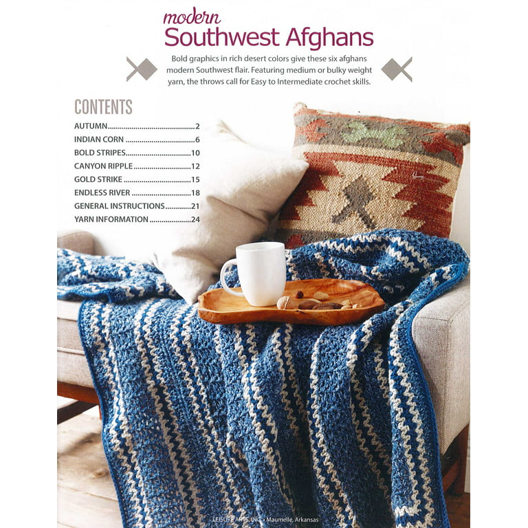 Mosaic Magic Afghans Made Easy Leisure Arts Hard Cover Crochet Pattern Book  