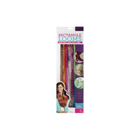 Leisure Arts Loom Rectangle Set with Hook, Knitting Kit for Adults, Peg Hat Maker, Yarn Craft Set, Beginner-Friendly Loom Tool for DIY Scarves and Hats