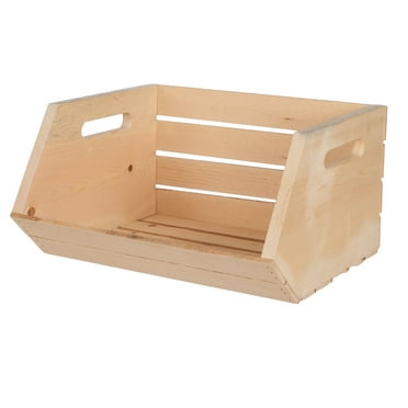 Leisure Arts Open Front Brown Wood Crate 18"x 15.5"x 9.25"