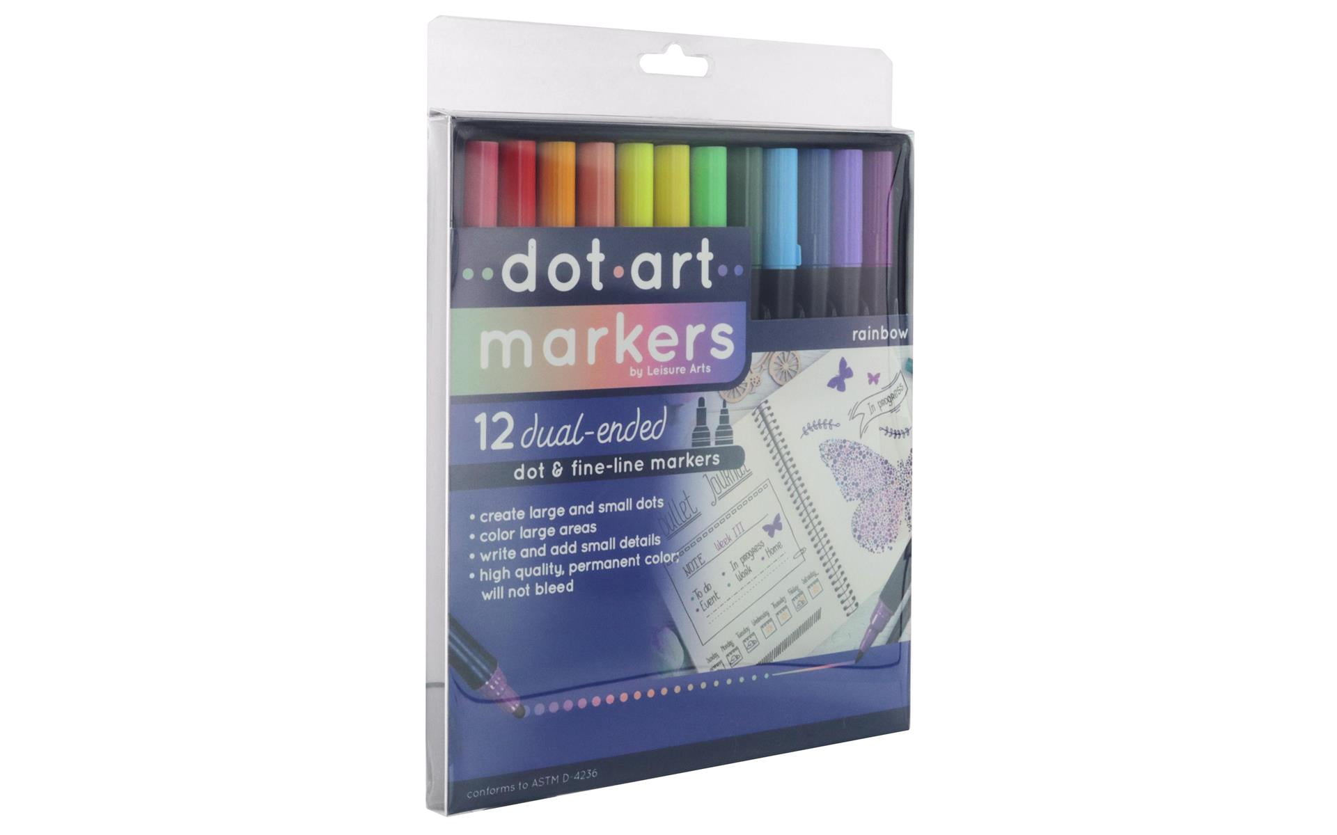 Leisure Arts RainbowithDot Marker 12 piece