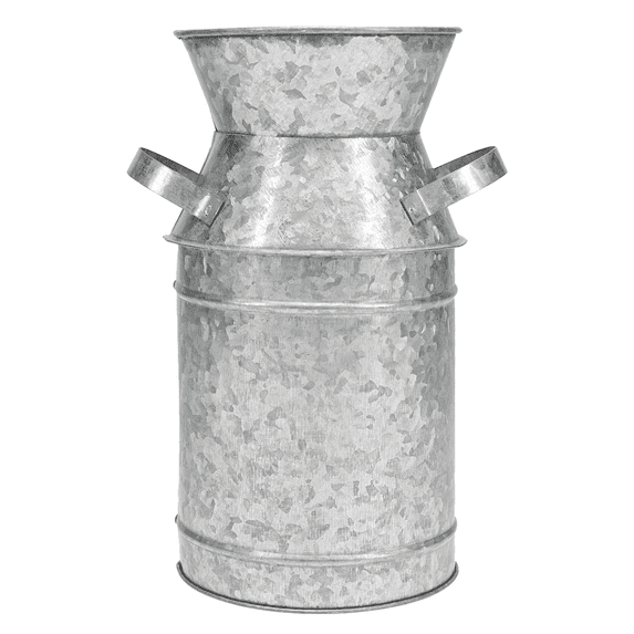 Hampton Art Milk Jug, Galvanize Metal, 12" x 6" x 6"