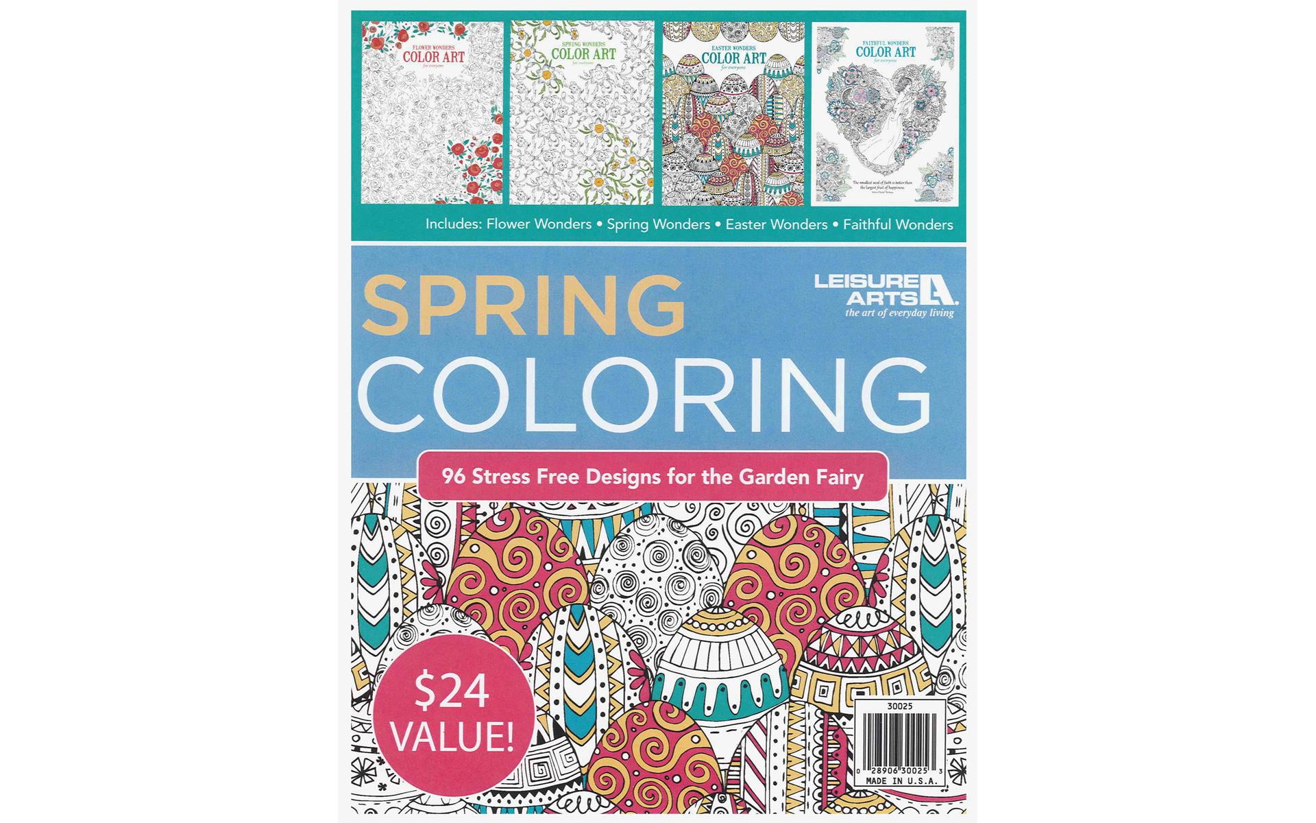 Leisure Arts Spring Coloring Book Bundle, Coloring Books For Adults ...