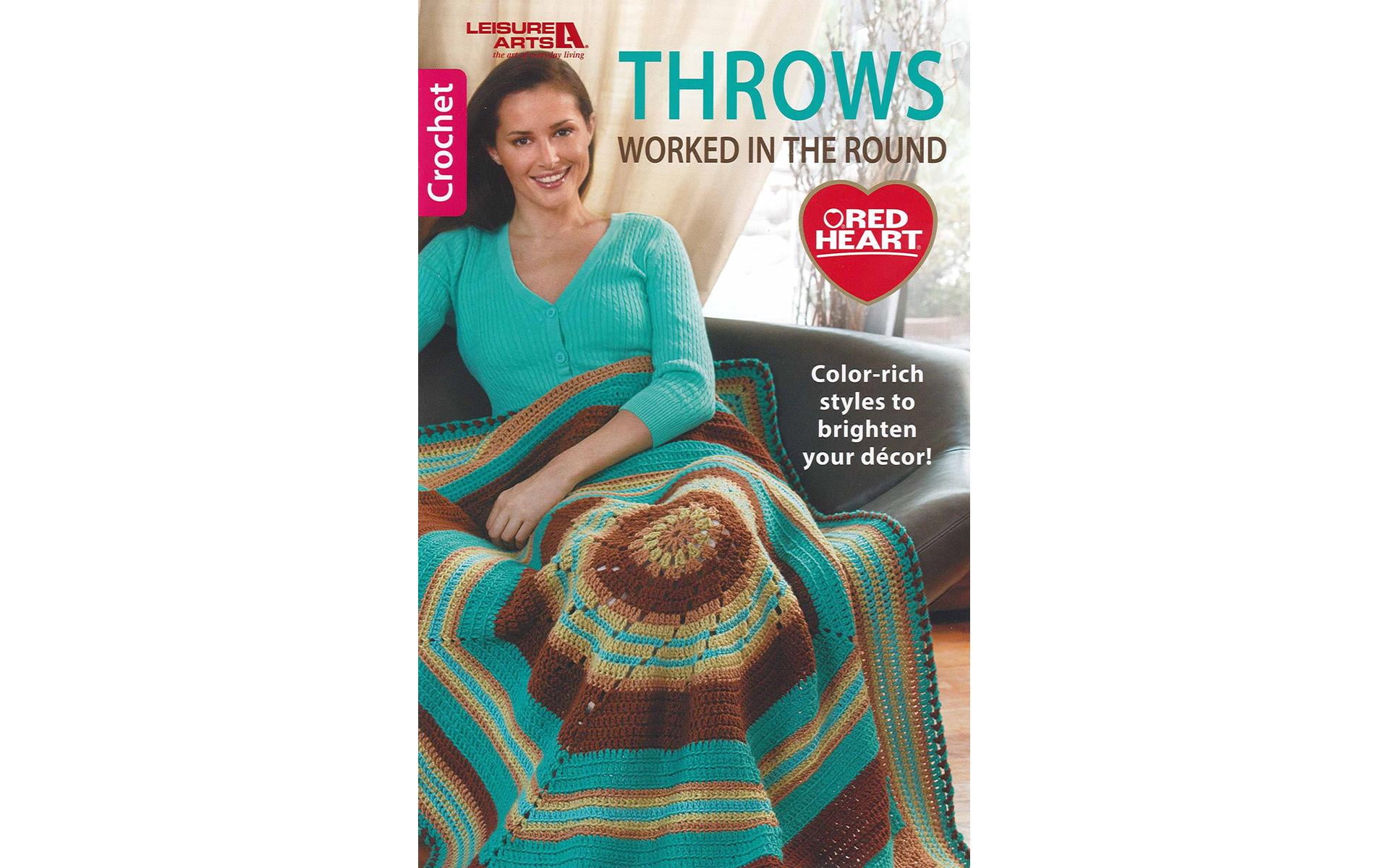 Leisure Arts Throws Worked In The Round Crochet Book