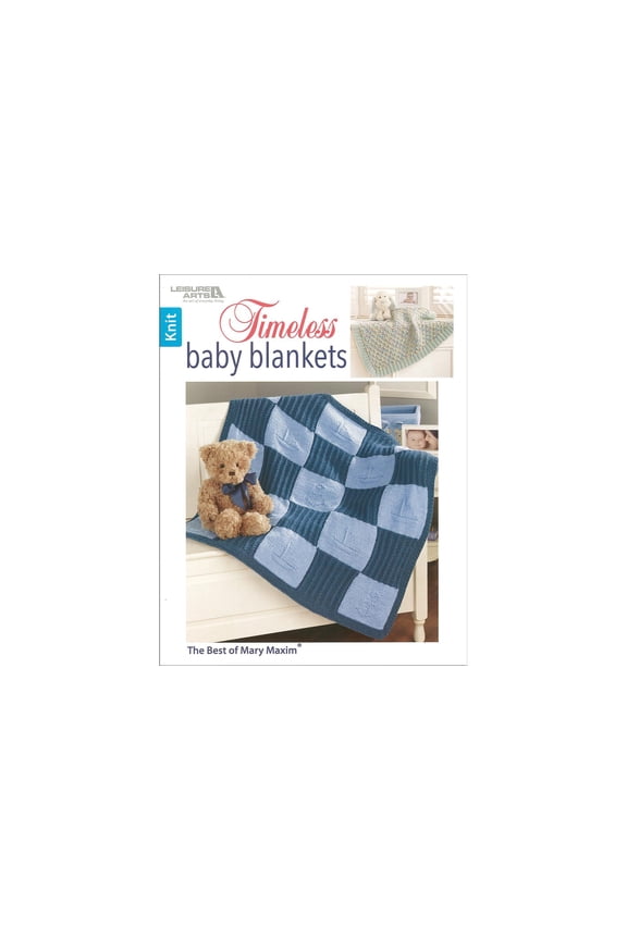 Timeless Baby Blankets Book - Knit Baby Afghans from Mary Maxim Collection, Intermediate Blanket Knitting Patterns, Softcover Knitting Book, 24 Pages