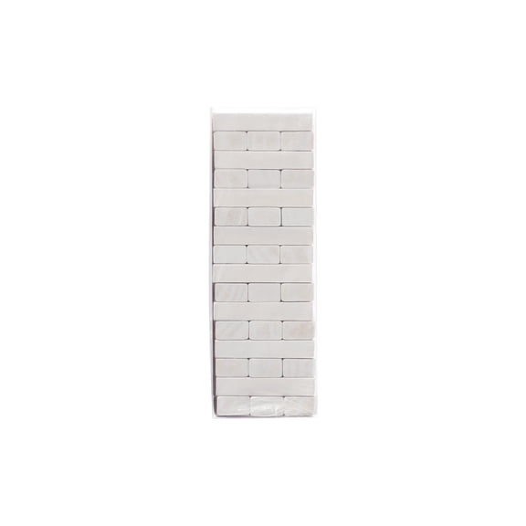 Leisure Arts Tumbling Tower Game, White Wood, 48 Blocks