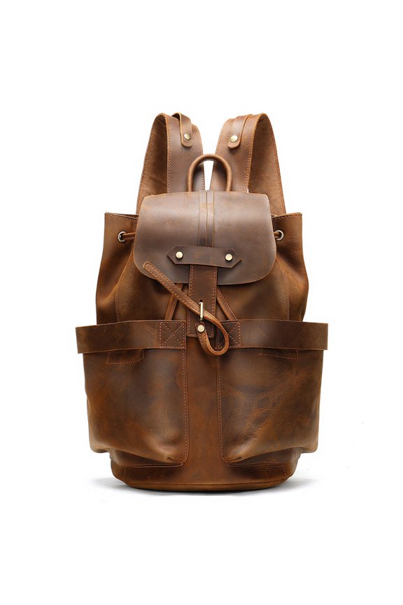 Leisure Backpack Korean Version With Personalized Schoolbag Travel Bag,Brown