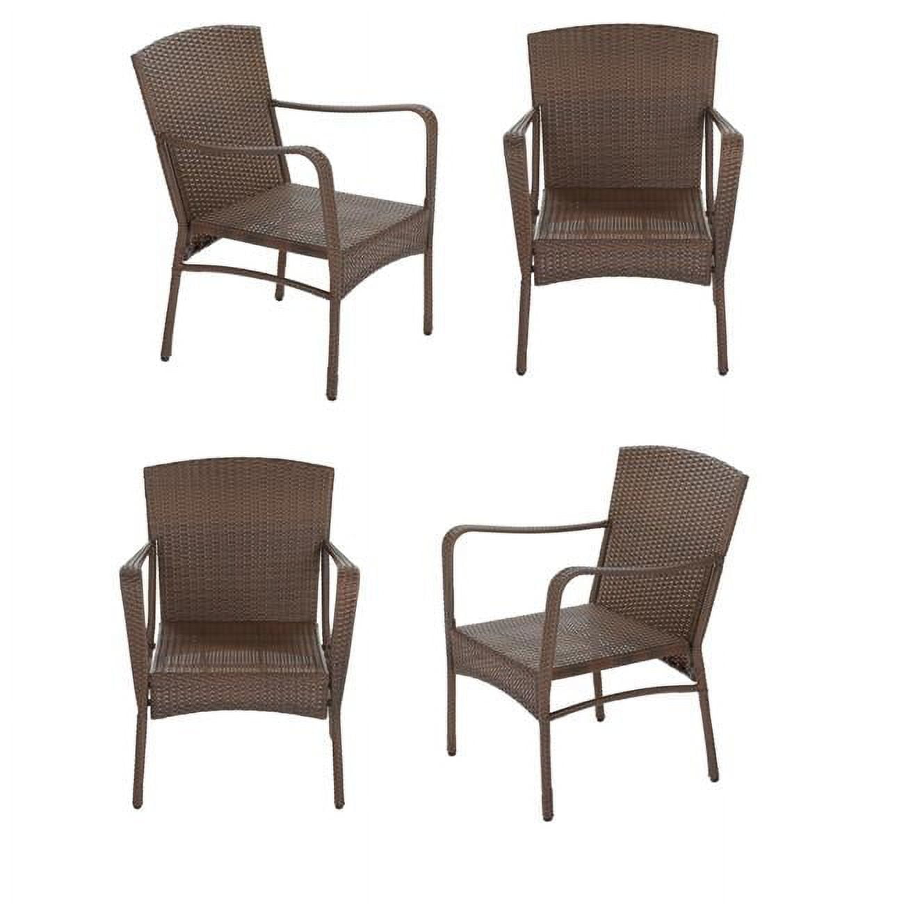 Leisure Brown Wicker Outdoor Lounge Chair Set 4 Piece