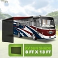thumbnail image 1 of Leisure Coachworks RV Awning Sun Shade Screen 8' X 13' 3'' - Black Mesh Sunshade UV Blocker Complete Kits Motorhome Camping Trailer Canopy Shelter (8' X 13' 3'' -Actual Measurement), 1 of 8