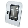 thumbnail image 1 of Leisure Coachworks Teardrop 26" X 32" Face Mount Foam Core Passenger Side Door with Radius Corners on Top and Square Bottom with Screen Door (26"(W) X 32"(H) Pass Side, White), 1 of 4
