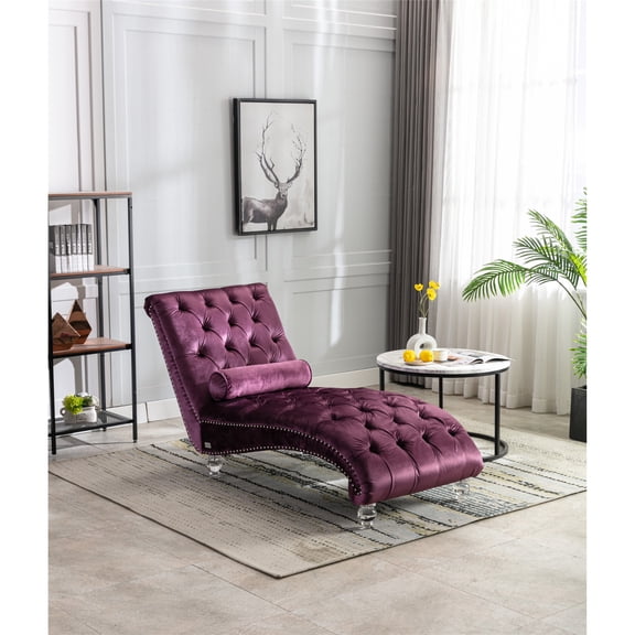 Leisure Concubine Sofa With Acrylic Feet Purple