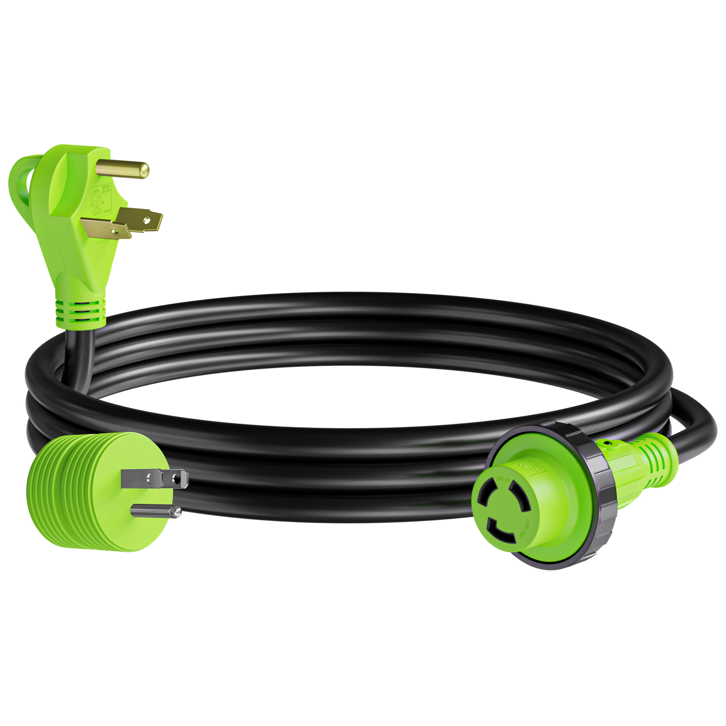 Leisure Cords 10' Power/Extension Cord with 30 AMP Male Standard/30 AMP Female Locking Adapter (30 Amp - 10 Foot) RV Camper Cord