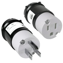 Leisure Cords 15 Amp Extension Cord Ends Male and Female Replacement Plug & Connector Set, 125V Heavy Duty Straight Blade Electrical Plug Grounding Type/ETL Listed (1 Pack 515P & 1 Pack 515R)